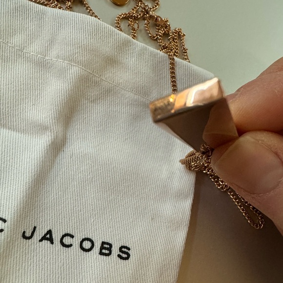 Marc by Marc Jacobs NWT Rose Gold Pendant Bar Tag Chain Long Necklace - Picture 12 of 13